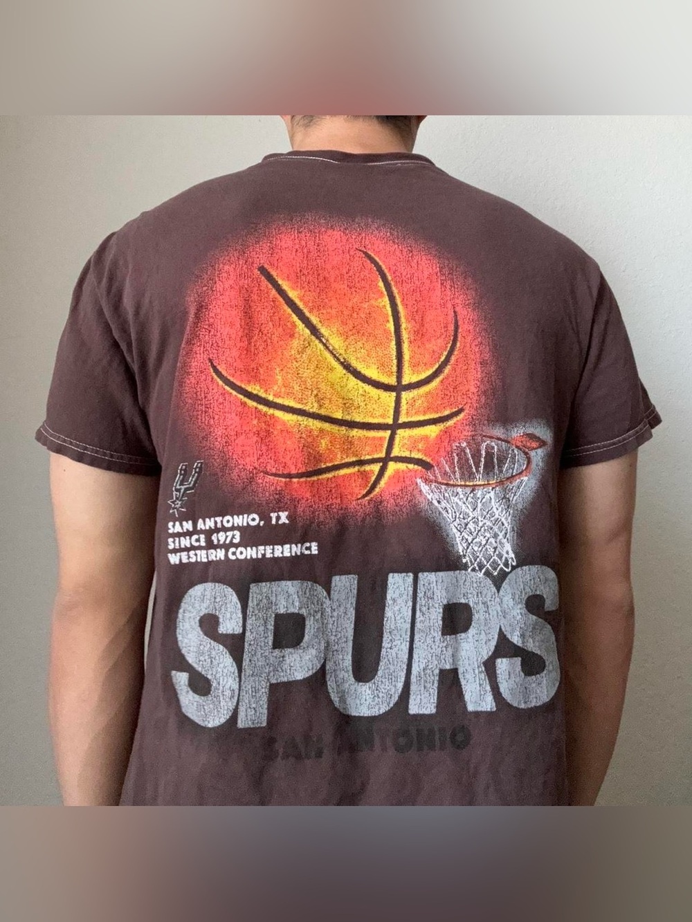 NBA San Antonio Spurs Graphics Brown Tee Shirt